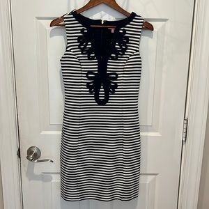Lilly Pulitzer blue & white with brocade dress. Size medium